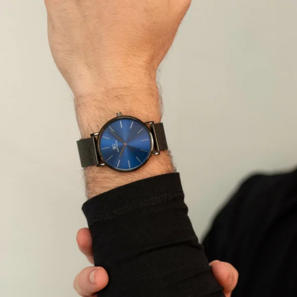 RELOGIO MINIMALISTA PULSEIRA PRETA HOUSTON FULL BLUE 40MM - Image 2
