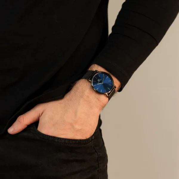 RELOGIO MINIMALISTA PULSEIRA PRETA HOUSTON FULL BLUE 40MM - Image 3