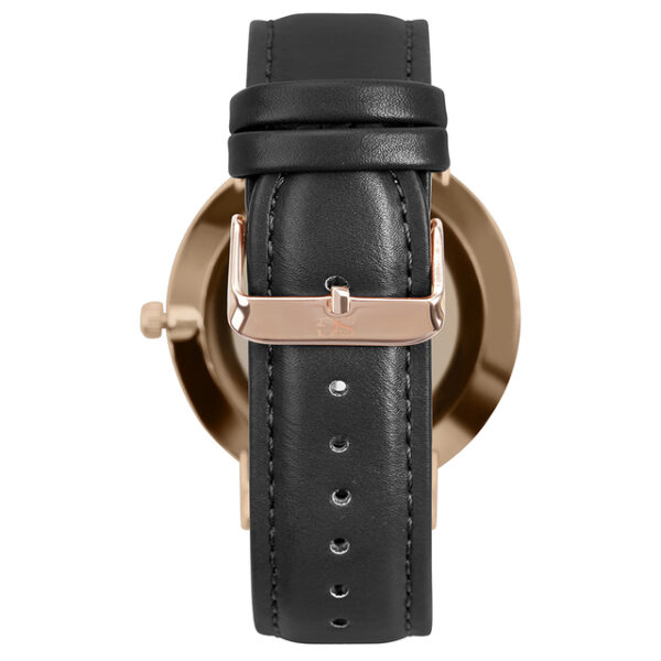 RELOGIO MINIMALISTA PRETO PULSEIRA DE COURO MURRAY BLACK ROSE GOLD 40MM - Image 4