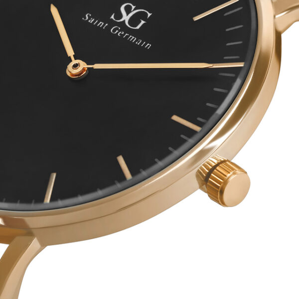 RELOGIO MINIMALISTA PRETO PULSEIRA DE COURO MURRAY BLACK ROSE GOLD 40MM - Image 5