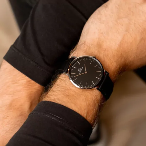 RELOGIO MASCULINO PRETO PULSEIRA DE COURO MURRAY BLACK HILL 40MM - Image 2