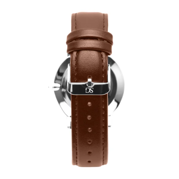 RELOGIO MASCULINO MARROM PULSEIRA DE COURO BRONX BLACX SILVER 40MM - Image 5