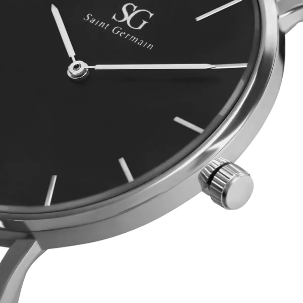 RELOGIO PRATA MINIMALISTA PULSEIRA PRATA HARLEM BLACK SILVER 40MM - Image 2