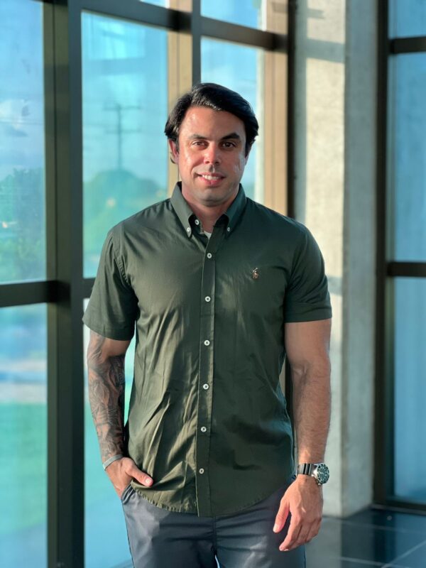 CAMISA SOCIAL RALPH LAUREN VERDE OXFORD M.CURTA