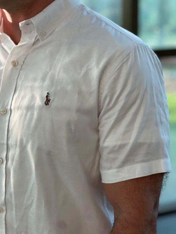 CAMISA SOCIAL RALPH LAUREN BRANCA OXFORD M.CURTA - Image 2