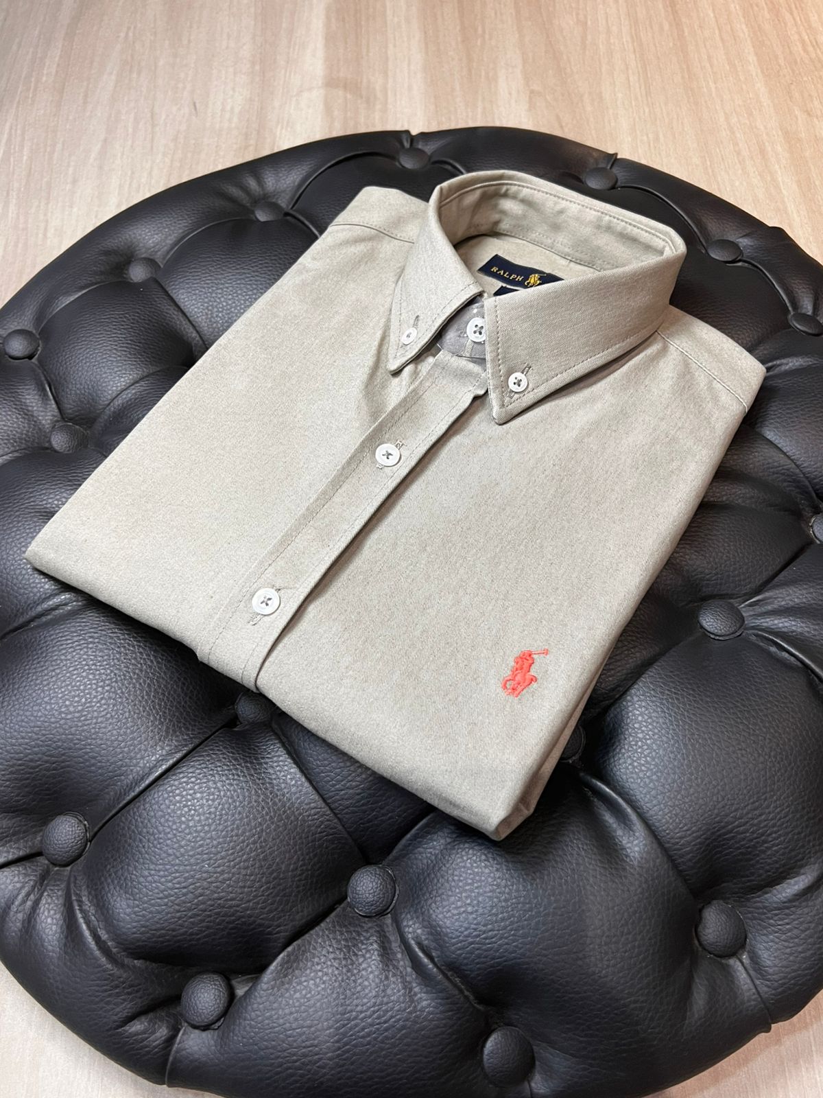 CAMISA M.CURTA SARJA RALPH LAUREN CINZA / VERDE RALPH LAUREN