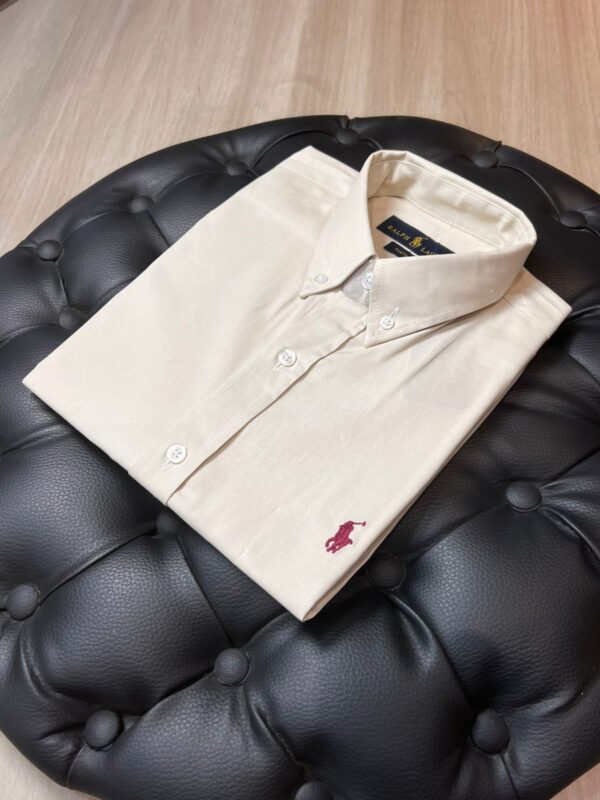 CAMISA M.CURTA SARJA BRANCO GELO RALPH LAUREN